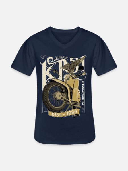 Simson Schwalbe KR51 - Männer-T-Shirt mit V-Ausschnitt - Navy