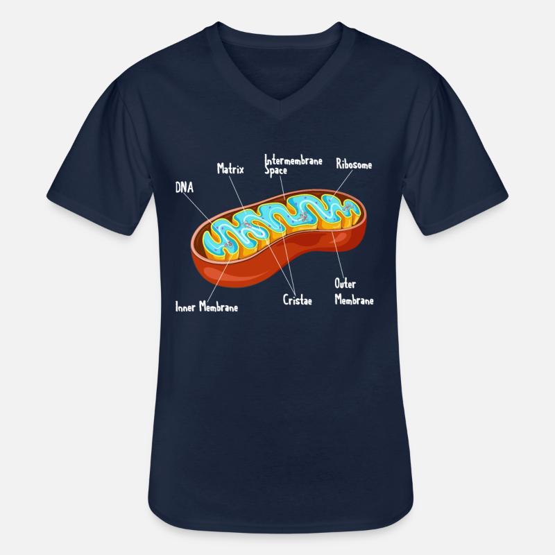 Mitocondri Biologia cellulare Biologo Scienza - Maglietta da uomo classica con scollo a V - navy