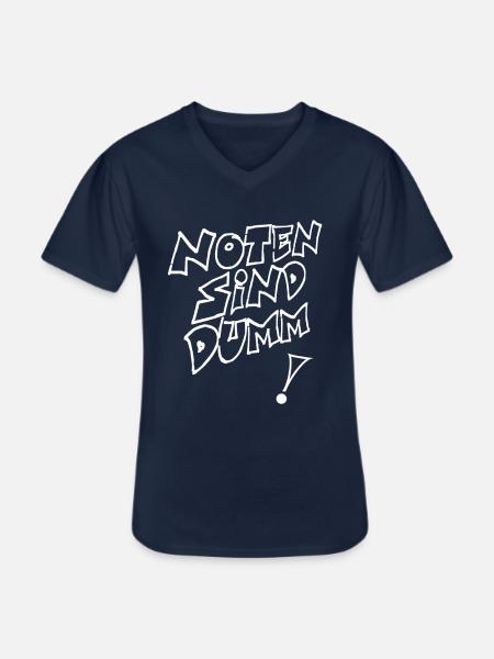 noten sind dumm weiss - Männer-T-Shirt mit V-Ausschnitt - Navy