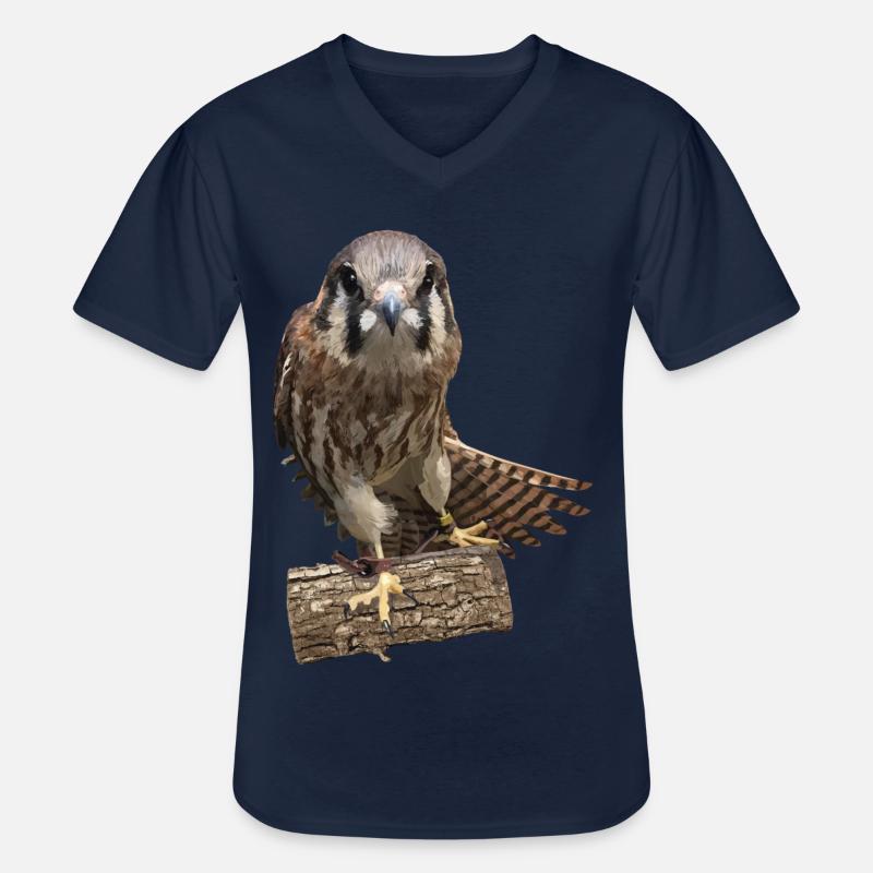 Turmfalke - Männer-T-Shirt mit V-Ausschnitt - Navy