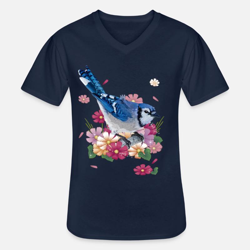 Blaue Chara - Männer-T-Shirt mit V-Ausschnitt - Navy