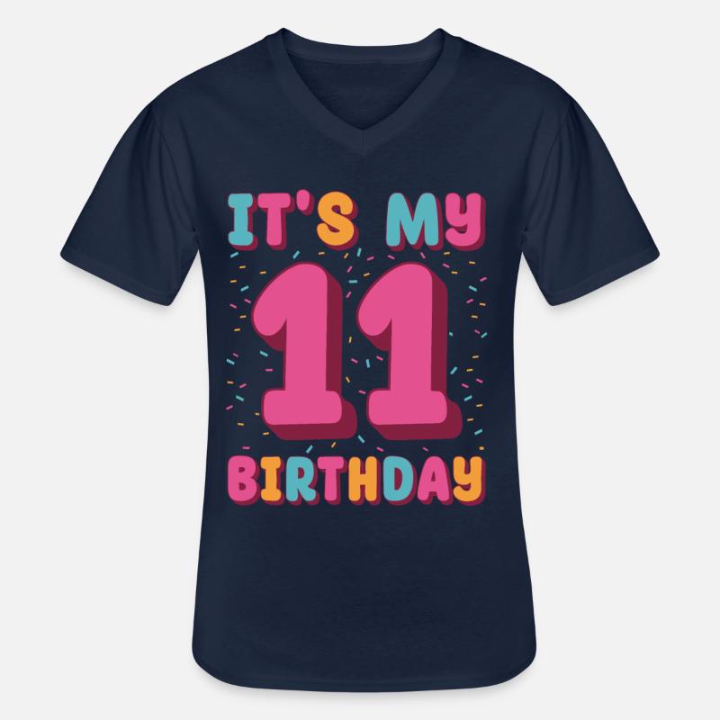 C’est mon 11e anniversaire - T-shirt col V Homme - marine