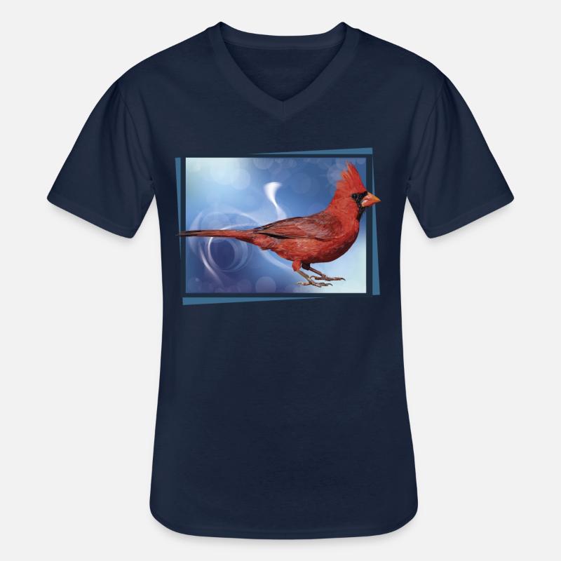 Der nördliche Kardinal - Männer-T-Shirt mit V-Ausschnitt - Navy