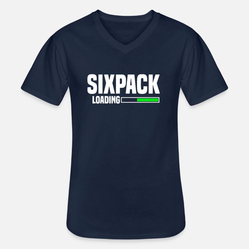 sixpack loading - Männer-T-Shirt mit V-Ausschnitt - Navy