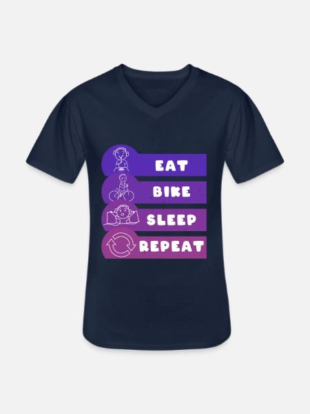 Manger Vélo Dormir Répéter - T-shirt col V Homme - marine