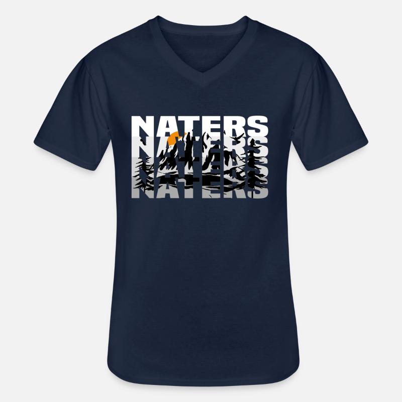 naters wallis - Männer-T-Shirt mit V-Ausschnitt - Navy