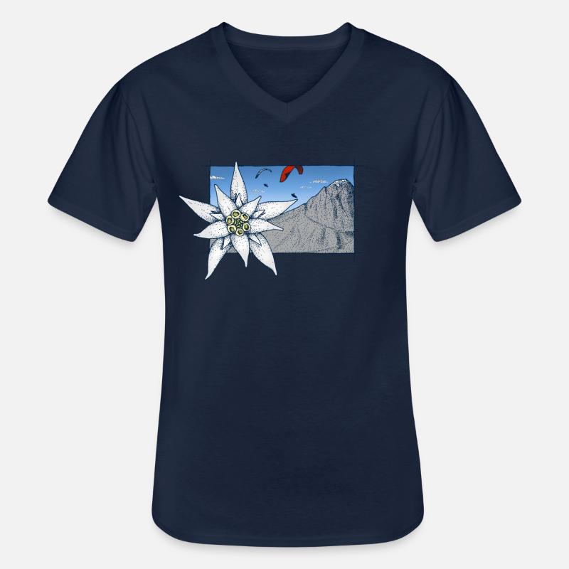Enzian Flieger - Männer-T-Shirt mit V-Ausschnitt - Navy