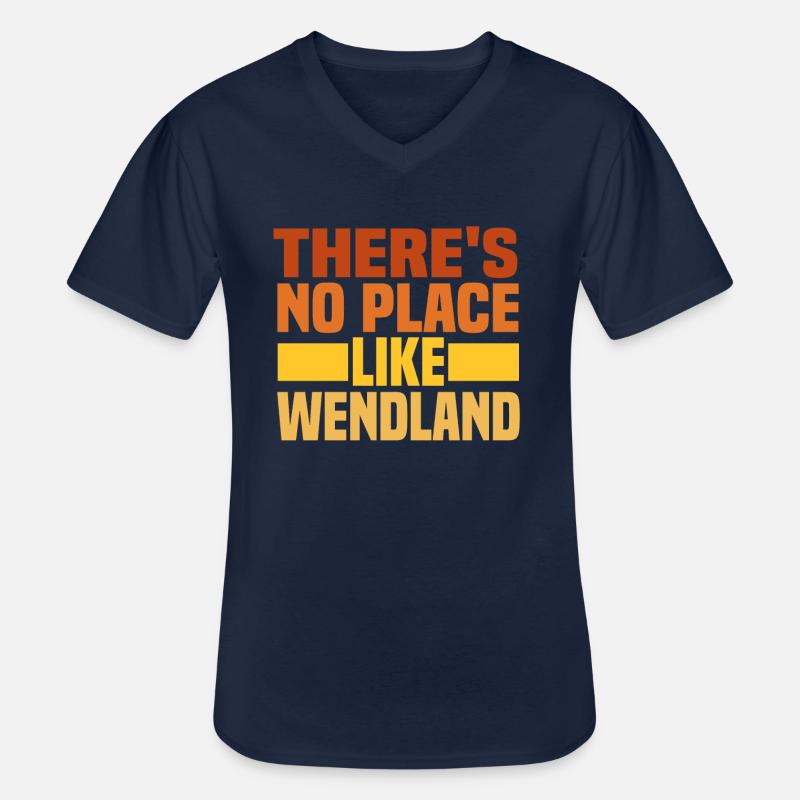 wendland - Männer-T-Shirt mit V-Ausschnitt - Navy