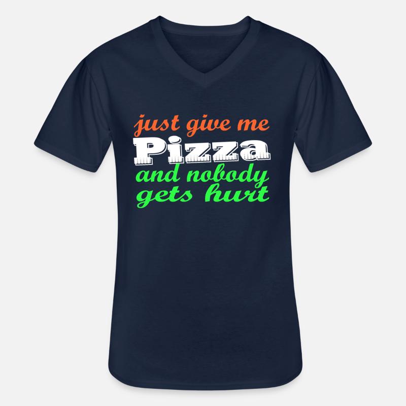 pizza hurt - Männer-T-Shirt mit V-Ausschnitt - Navy