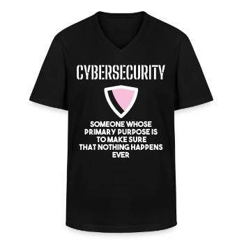 Cybersecurity - IT-Sicherheit Informatiker - Männer-T-Shirt mit V-Ausschnitt - Schwarz - Vorne - AI Model Male 178 dark (178cm)
