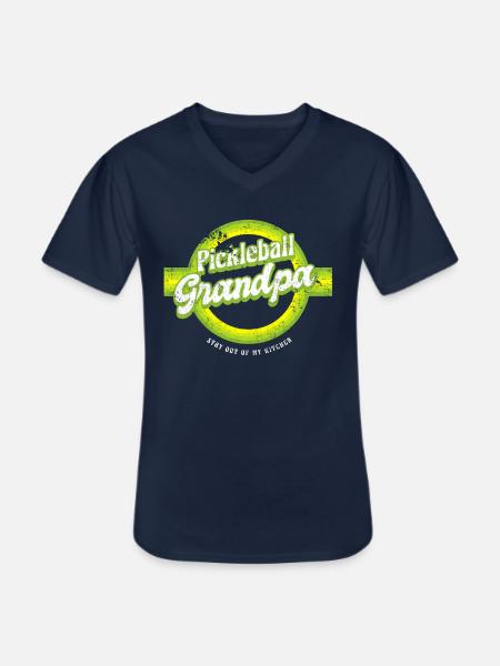 Rétro Pickleball grand-père reste hors de ma chemise de cuisine - T-shirt col V Homme - marine