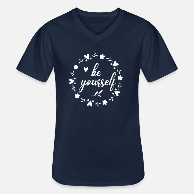 be yourself - Männer-T-Shirt mit V-Ausschnitt - Navy