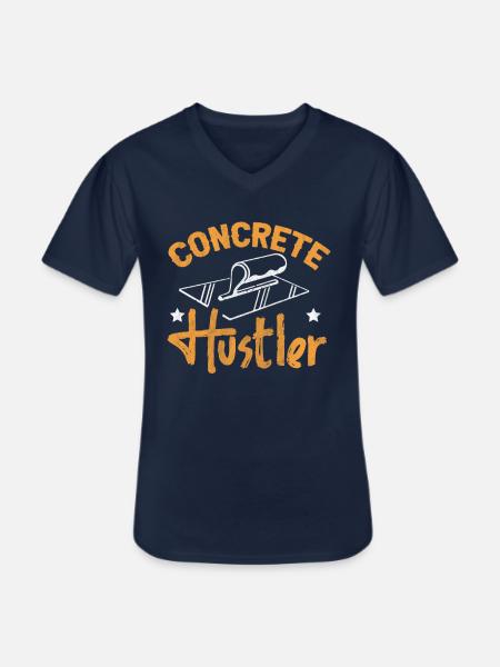 Concrete Hustler Concrete Builders - Men's V-Neck T-Shirt - navy