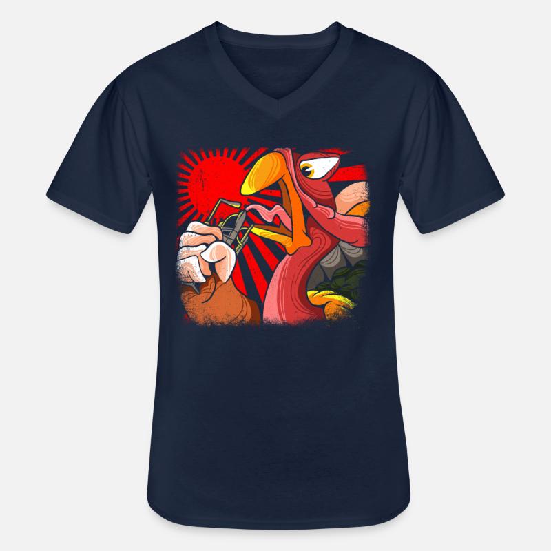 Gobblezilla Turkey Thanksgiving - Männer-T-Shirt mit V-Ausschnitt - Navy