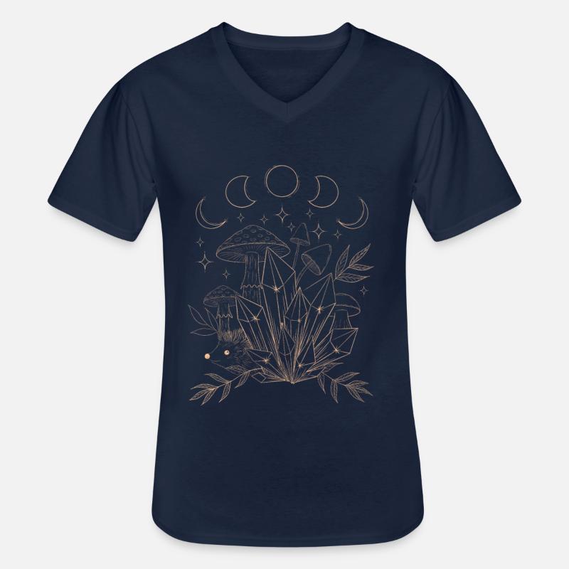 Igel im Traumland - Lineart - Männer-T-Shirt mit V-Ausschnitt - Navy