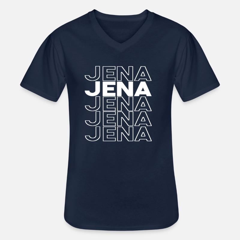 Jena - Männer-T-Shirt mit V-Ausschnitt - Navy