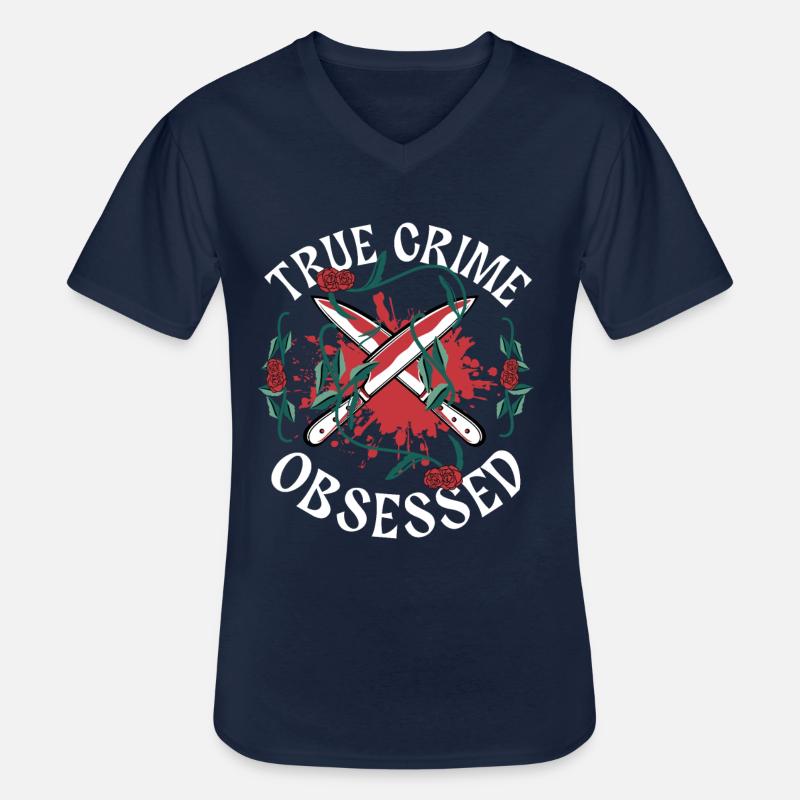 True Crime Obsessed - Männer-T-Shirt mit V-Ausschnitt - Navy