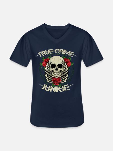 True Crime Junkie - Men's V-Neck T-Shirt - navy