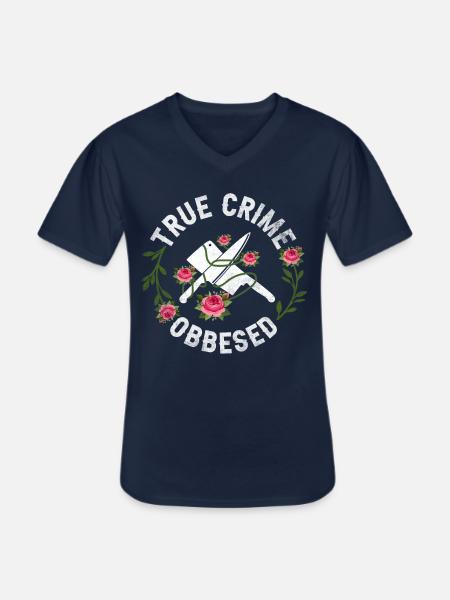 True Crime Obsessed - Männer-T-Shirt mit V-Ausschnitt - Navy