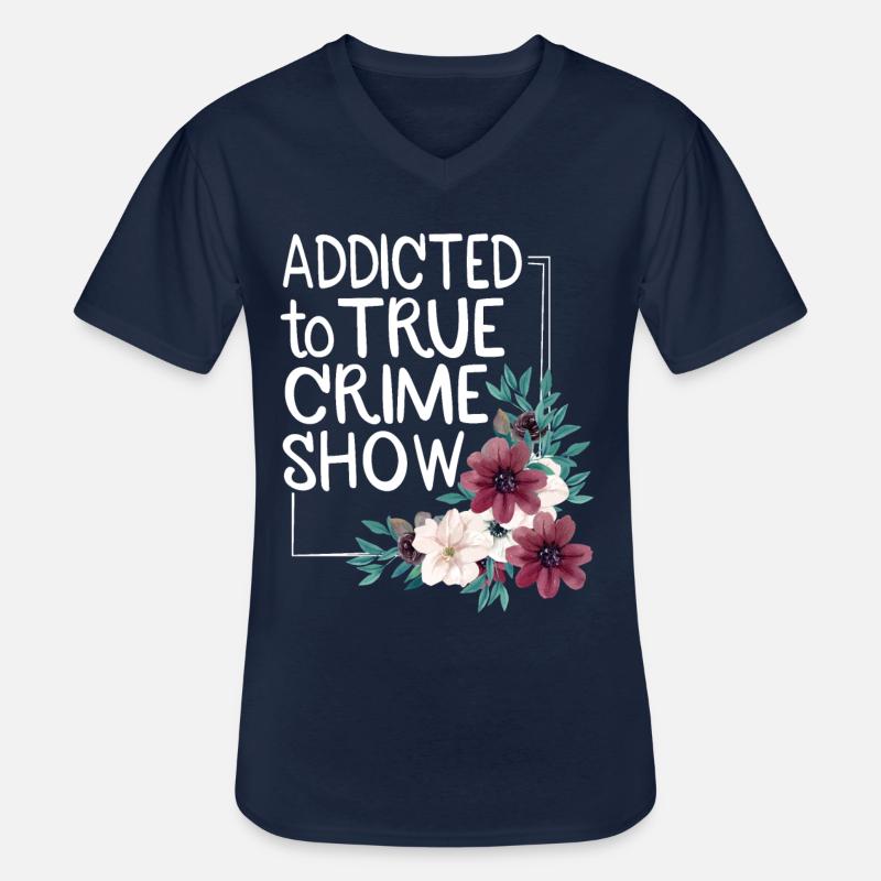 True Crime Obsessed - Männer-T-Shirt mit V-Ausschnitt - Navy