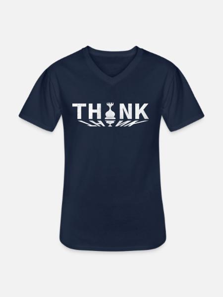 Think lustiges Schach - Männer-T-Shirt mit V-Ausschnitt - Navy