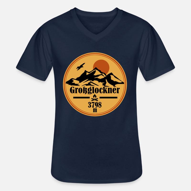 großglockner - Männer-T-Shirt mit V-Ausschnitt - Navy