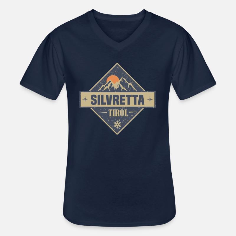 silvretta - Männer-T-Shirt mit V-Ausschnitt - Navy
