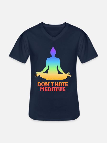 Don't Hate Meditate Yoga - Männer-T-Shirt mit V-Ausschnitt - Navy
