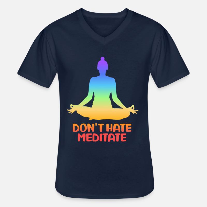Don't Hate Meditate Yoga - Männer-T-Shirt mit V-Ausschnitt - Navy
