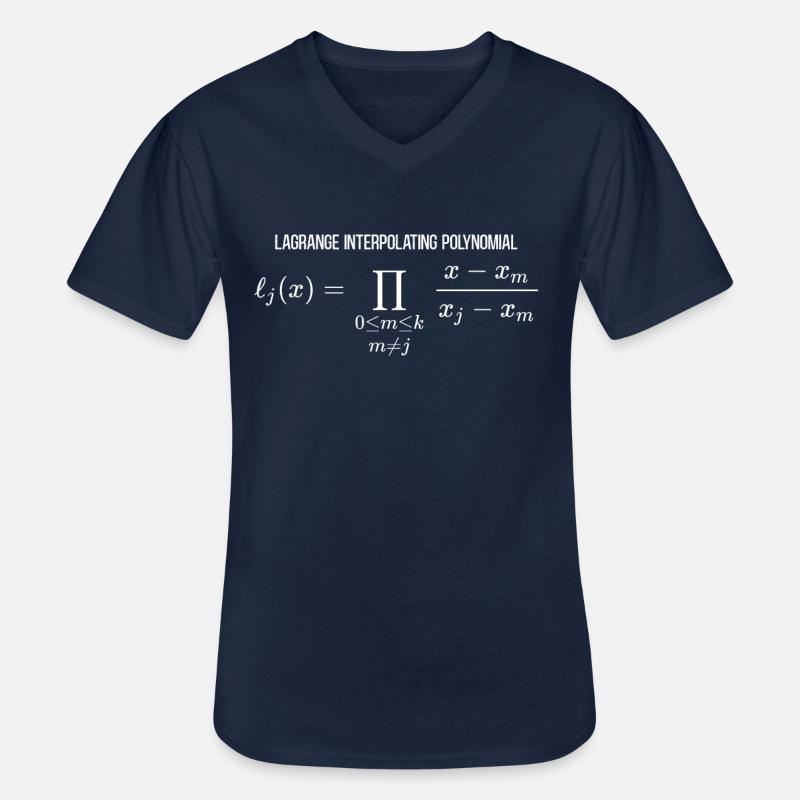 Lagrange Interpolating Polynomial Math Mathematics - Men's V-Neck T-Shirt - navy