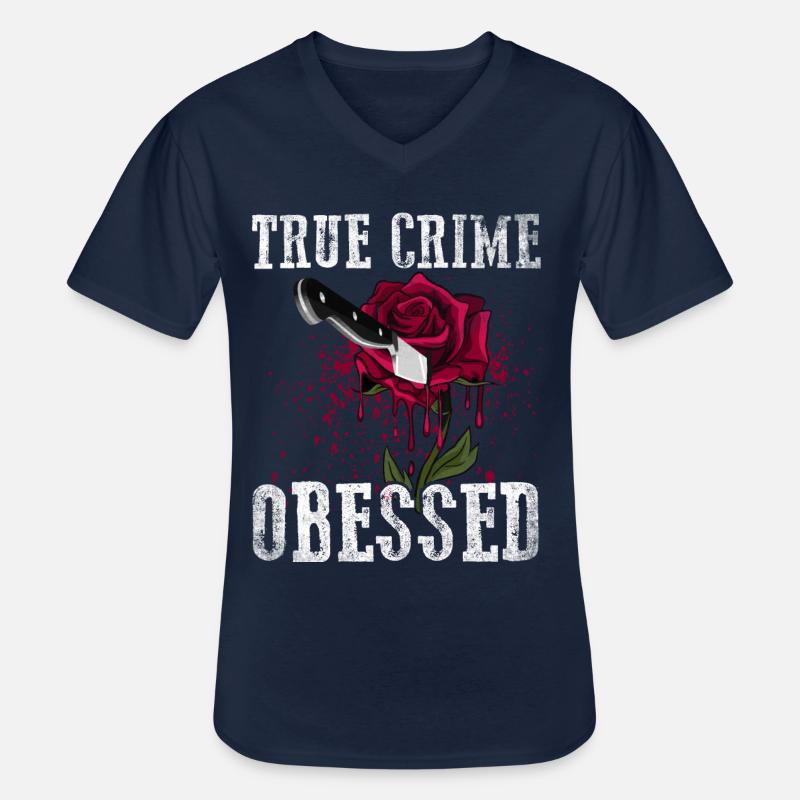 True Crime Obsessed - Männer-T-Shirt mit V-Ausschnitt - Navy