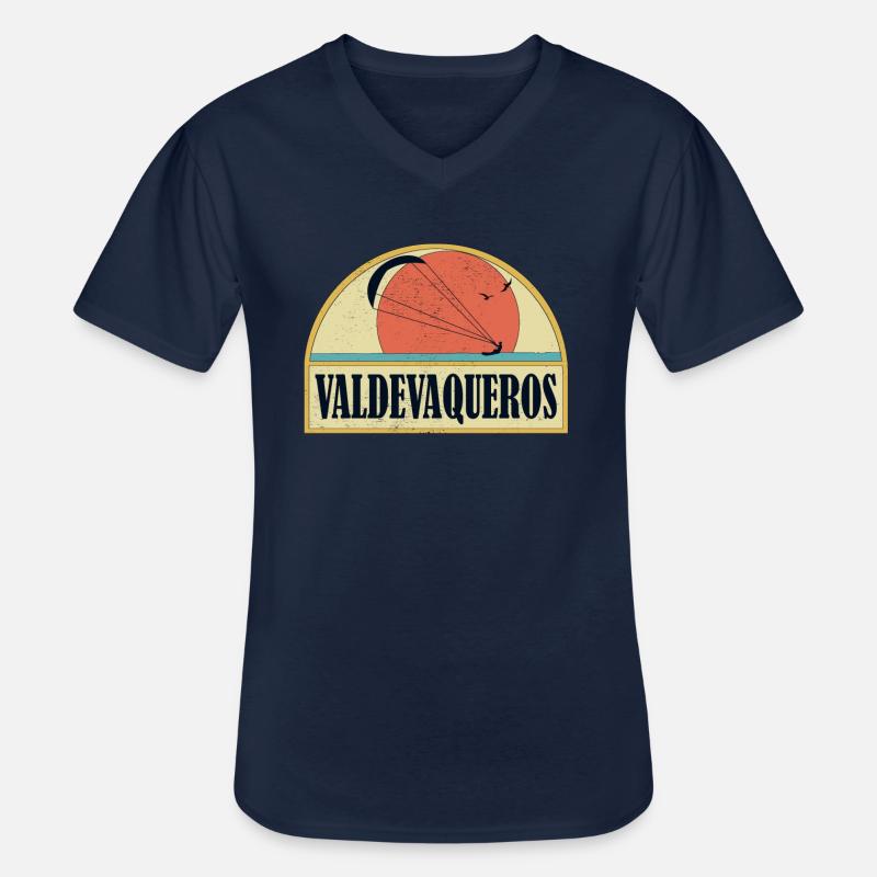 Kitesurfing Valdevaqueros - Männer-T-Shirt mit V-Ausschnitt - Navy