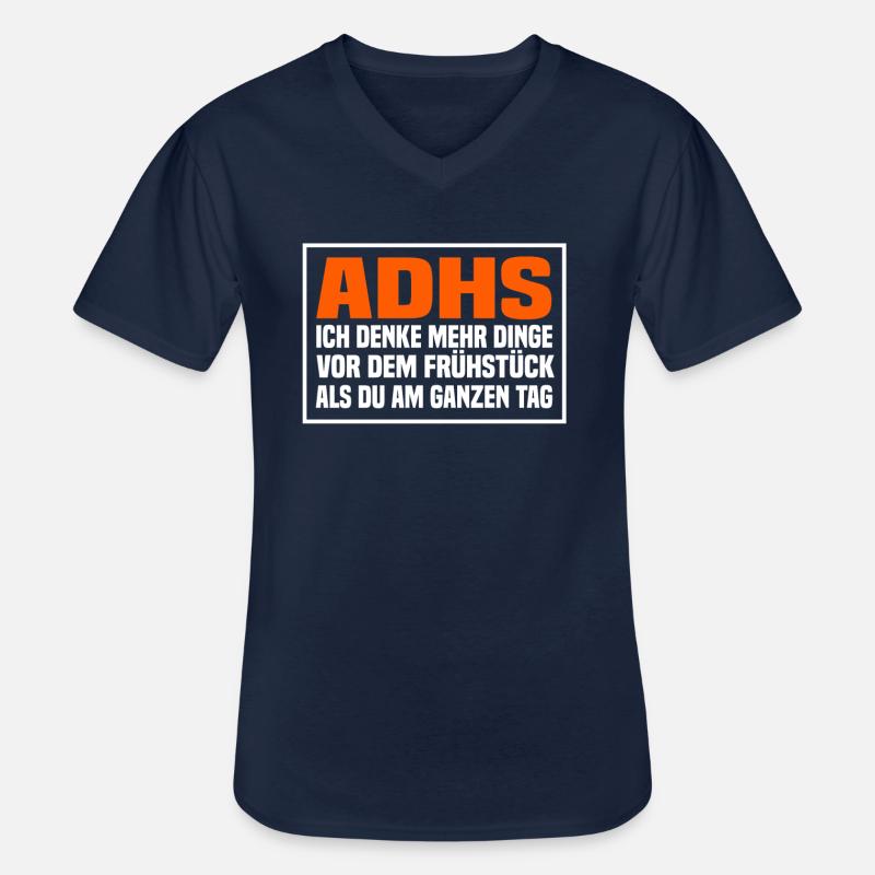 ADHS Spruch - Männer-T-Shirt mit V-Ausschnitt - Navy
