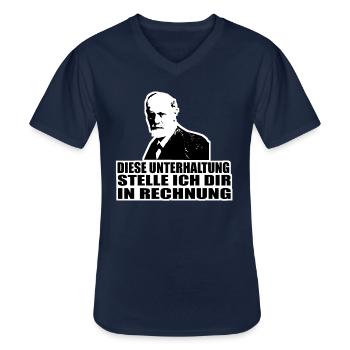 Ein witziger Spruch mit Freud - Männer-T-Shirt mit V-Ausschnitt - Navy - Vorne - AI Model Male 178 dark (178cm)