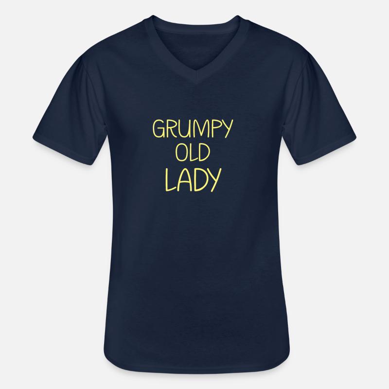 grumpy old lady - Männer-T-Shirt mit V-Ausschnitt - Navy