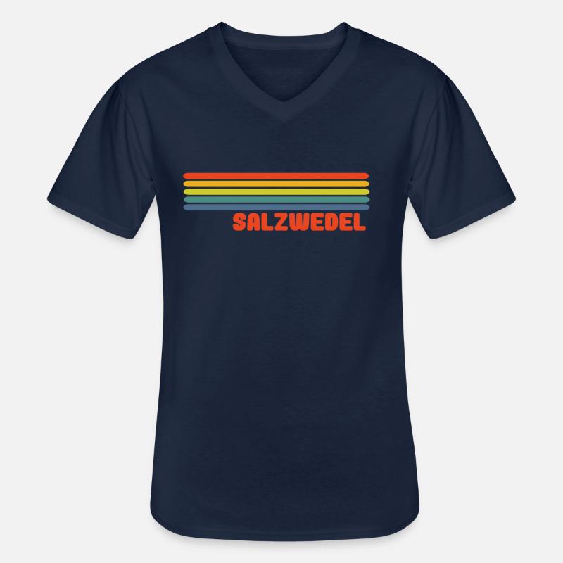 salzwedel Regenbogen - Männer-T-Shirt mit V-Ausschnitt - Navy