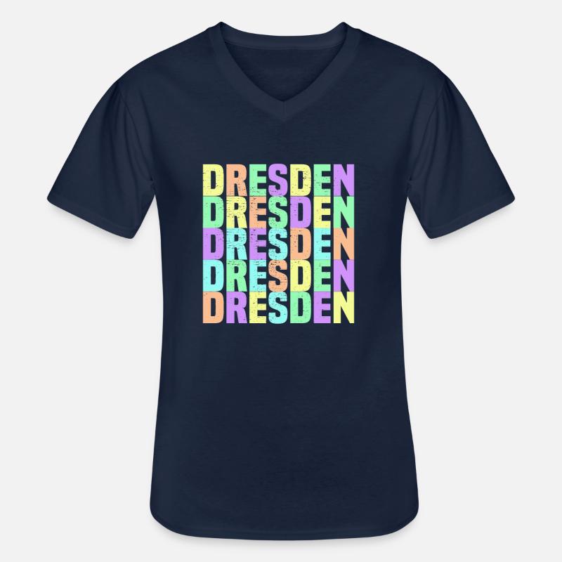 Dresden Regenbogen - Männer-T-Shirt mit V-Ausschnitt - Navy