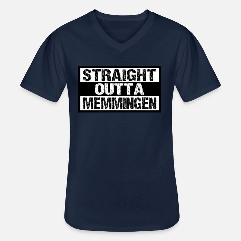 Memmingen - Männer-T-Shirt mit V-Ausschnitt - Navy