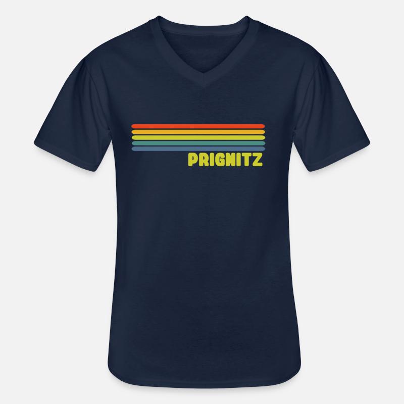 Prignitz - Männer-T-Shirt mit V-Ausschnitt - Navy