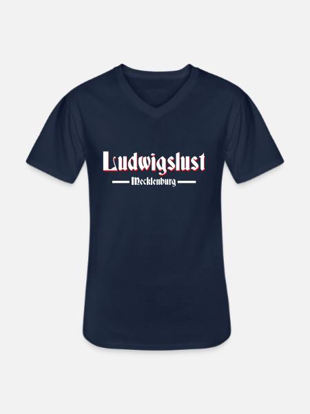 Ludwigslust - Männer-T-Shirt mit V-Ausschnitt - Navy
