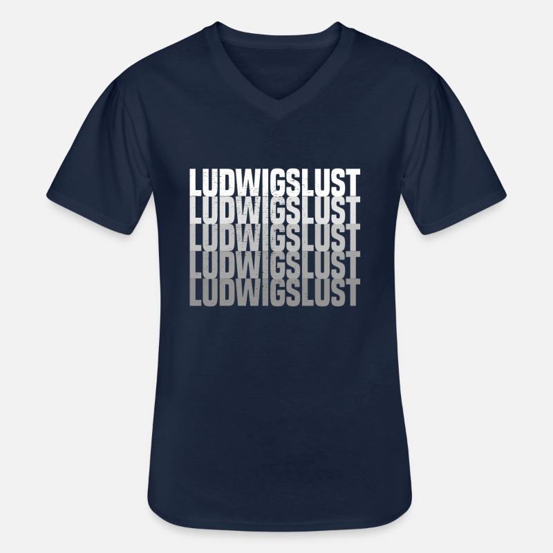 Ludwigslust - Männer-T-Shirt mit V-Ausschnitt - Navy