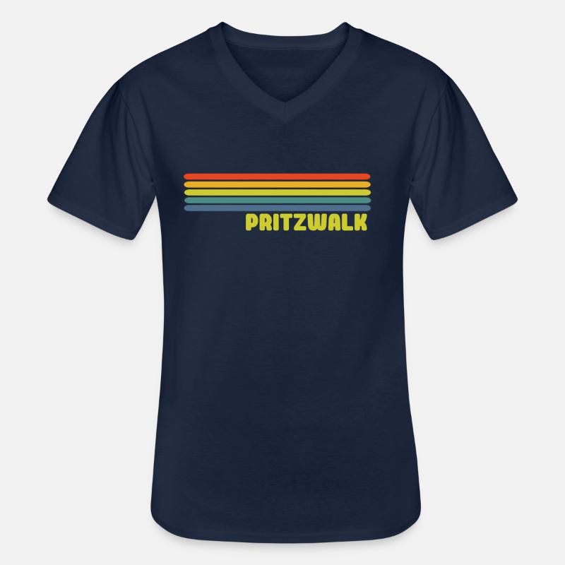 Pritzwalk - Männer-T-Shirt mit V-Ausschnitt - Navy