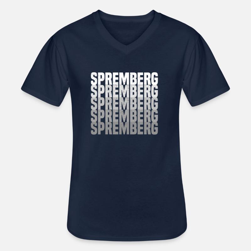 Spremberg - Männer-T-Shirt mit V-Ausschnitt - Navy