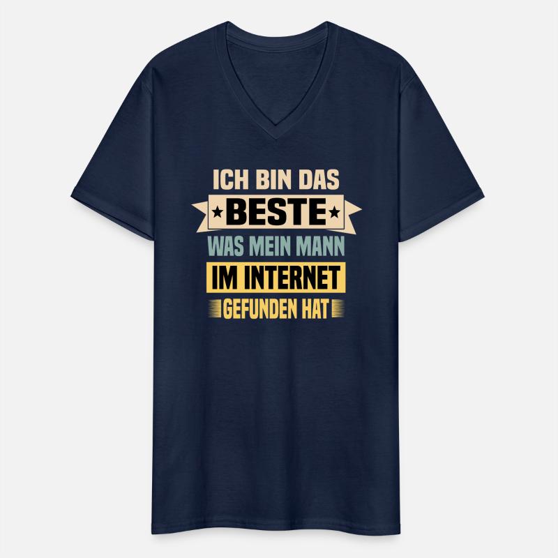 Spruch Ehe Mann Männer-T-Shirt mit V-Ausschnitt