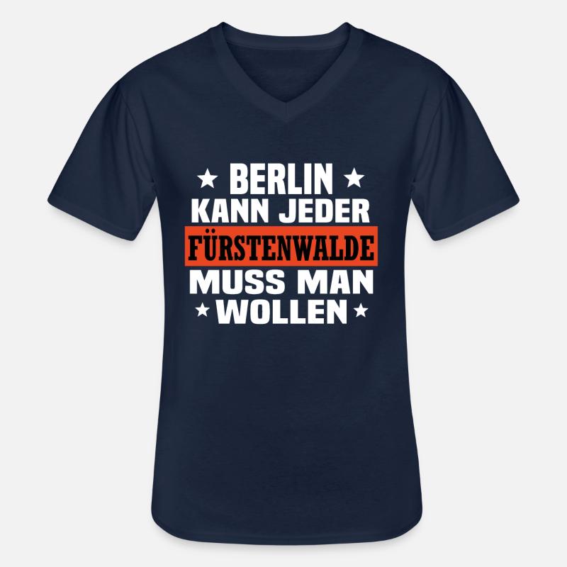 Fürstenwalde Spree - Männer-T-Shirt mit V-Ausschnitt - Navy