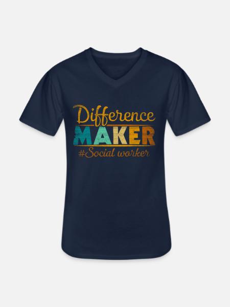 Difference Maker Proud Sozialarbeiter - Männer-T-Shirt mit V-Ausschnitt - Navy