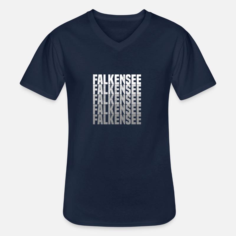 Falkensee - Männer-T-Shirt mit V-Ausschnitt - Navy