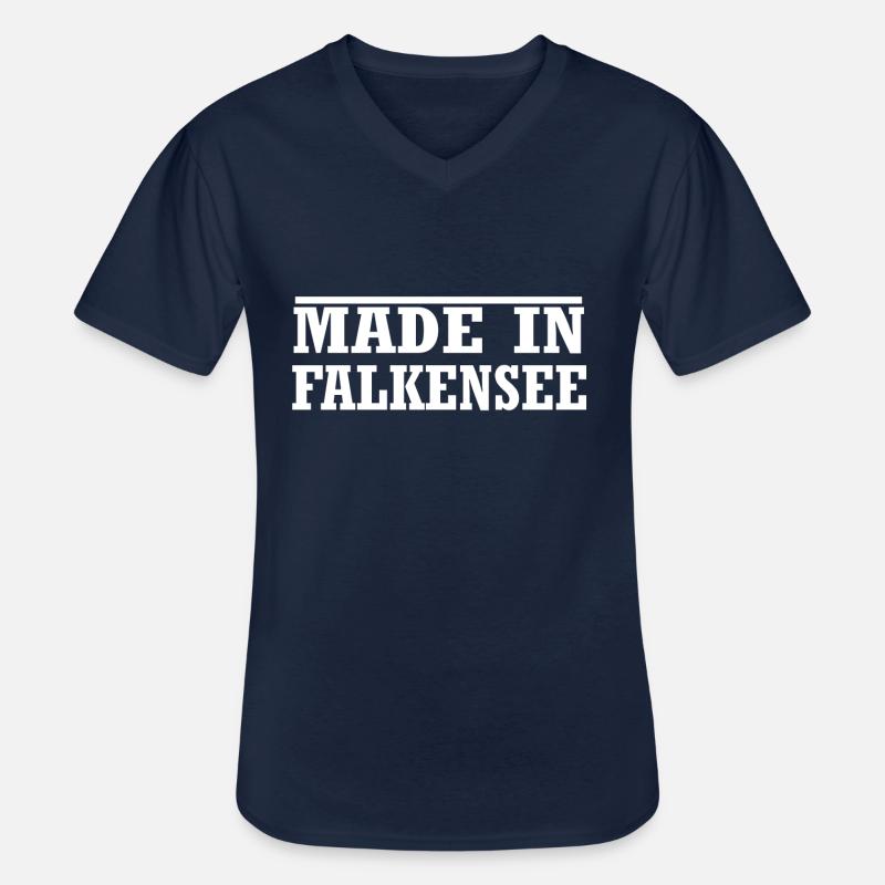 Falkensee - Männer-T-Shirt mit V-Ausschnitt - Navy