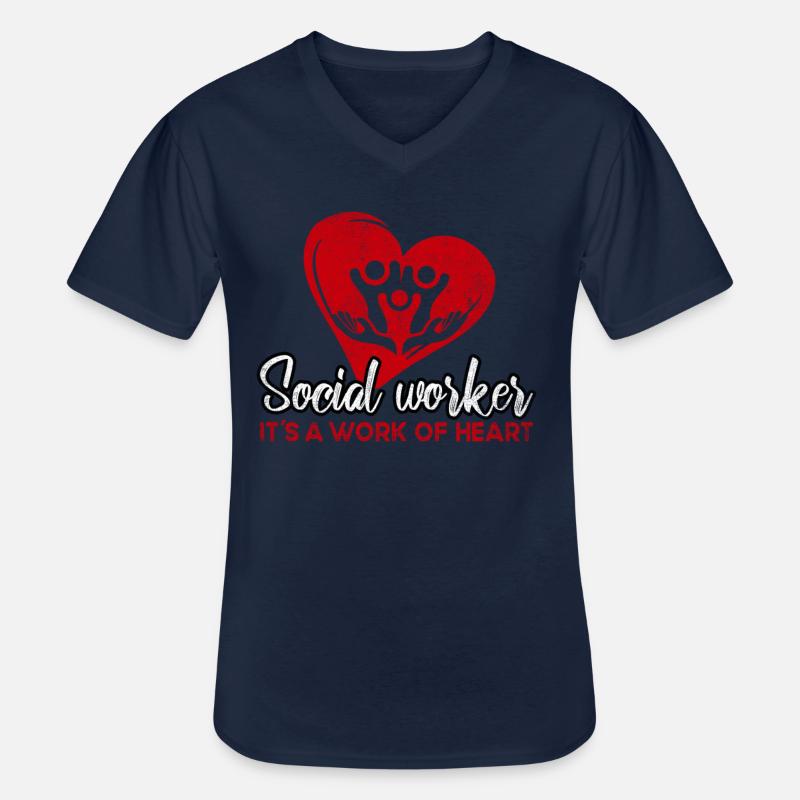 Difference Maker Proud Sozialarbeiter - Männer-T-Shirt mit V-Ausschnitt - Navy