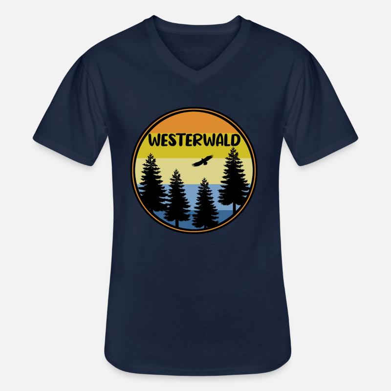 Westerwald - Männer-T-Shirt mit V-Ausschnitt - Navy